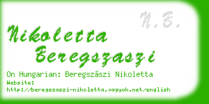 nikoletta beregszaszi business card